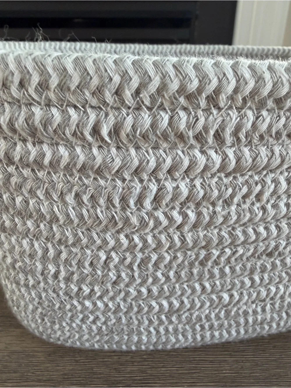 Woven Rope Storage Basket in Light Gray - Stylish Home Organizer